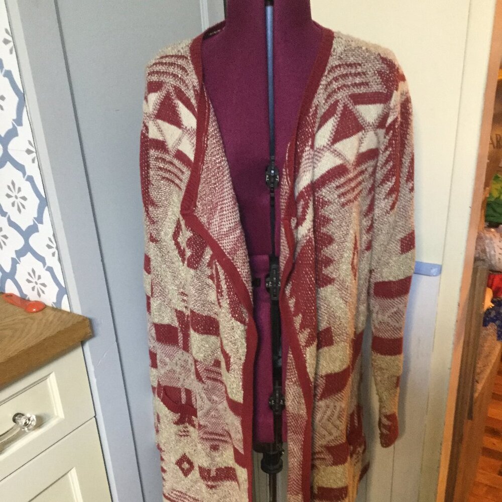 Lucky Brand longline cardigan size XL Cotton blend has some wool in it pockets